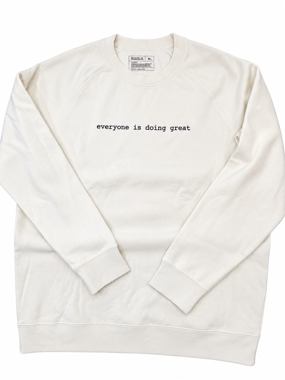 Women's Cream Crewneck Sweatshirt with Positive Slogan